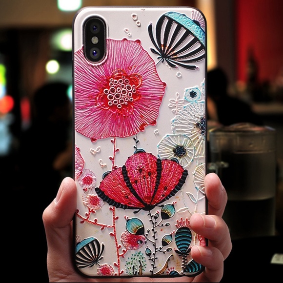 iPhone X/XS/Max Floral Embossed Soft Case - Picture 2 of 3